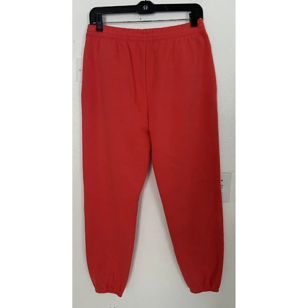 Beyond Yoga On The Go Cotton Blend Joggers Sweatpants S Orange $98 NWT